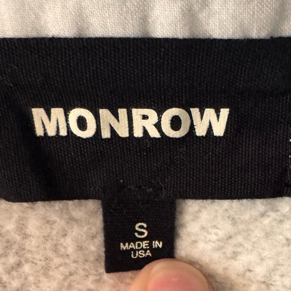 Monrow Poplin Mix Collar Sweatshirt- Small - Picture 3 of 4